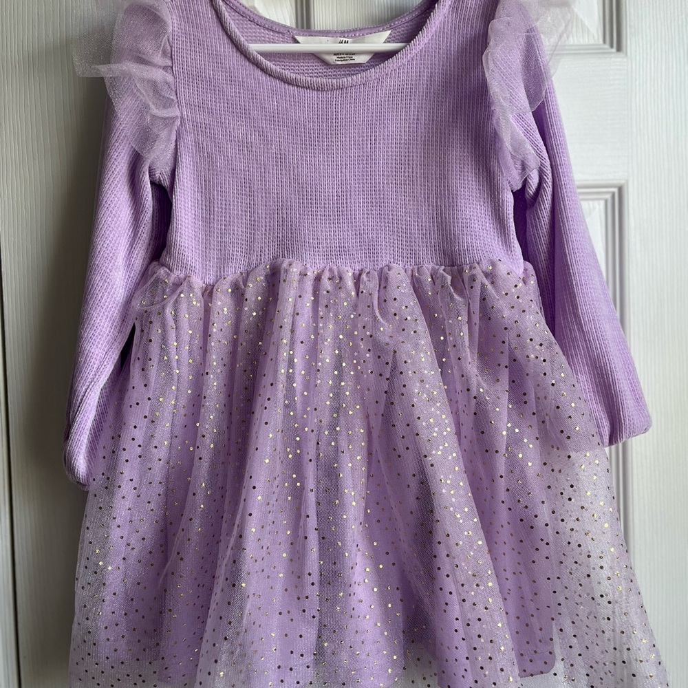Lavender Tulle Dress with Glitter Accents